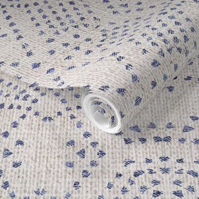 Spoonflower Pre-pasted Wallpaper French Linen Mosaic 2' X 12' Removable In Multi