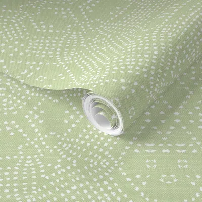 Spoonflower Pre-pasted Wallpaper French Linen Mosaic Light 2' X 12' Removable