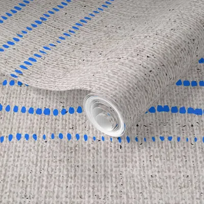 Spoonflower Pre-pasted Wallpaper French Linen Seaside Stripe 2' X 12' Removable In Multi