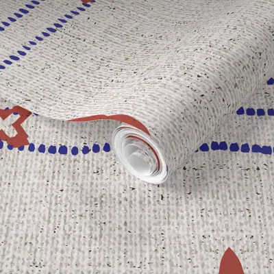 Spoonflower Pre-pasted Wallpaper French Linen Stripes 2' X 12' Removable