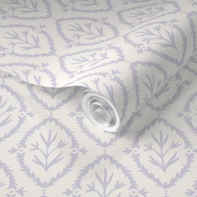 Spoonflower Pre-pasted Wallpaper Garden Party Violet 2' X 12' Removable