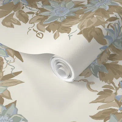 Spoonflower Pre-pasted Wallpaper Garlow Amanda Tan Lighter 2' X 12' Removable