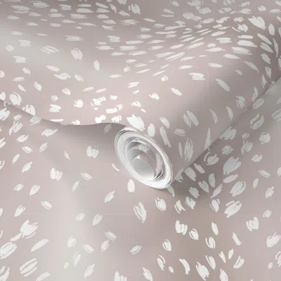 Spoonflower Pre-pasted Wallpaper Gentle Fawn Deer Hyde Skin 2' X 12' Removable