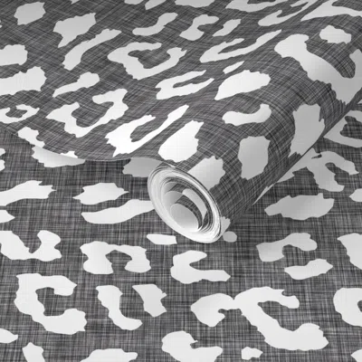 Spoonflower Pre-pasted Wallpaper Geometric Leopard Linen 2' X 12' Removable