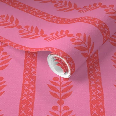Spoonflower Pre-pasted Wallpaper Georgiana In Valentine  Removable