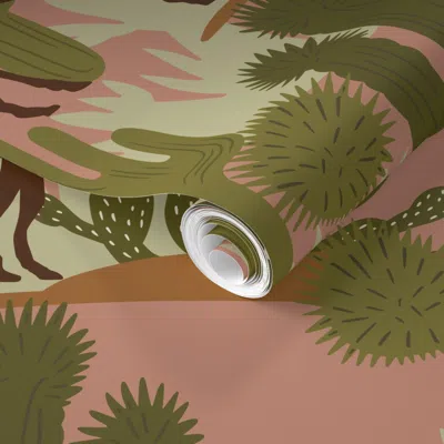 Spoonflower Pre-pasted Wallpaper Gigi Desert 2' X 12' Removable