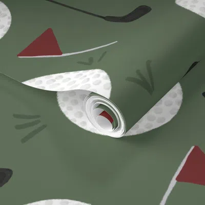 Spoonflower Pre-pasted Wallpaper Golf 2' X 12' Removable
