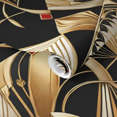 Spoonflower Pre-pasted Wallpaper Gothic Art Deco 2' X 12' Removable