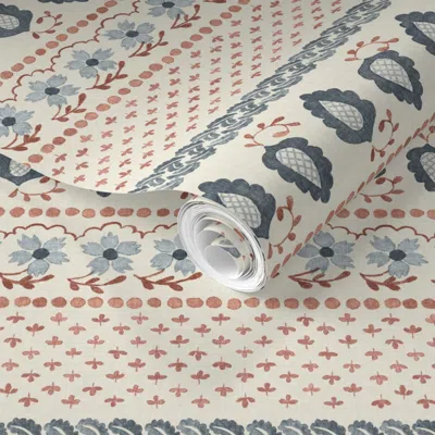 Spoonflower Pre-pasted Wallpaper Grace 203042 A15a4d 2' X 12' Removable