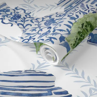 Spoonflower Pre-pasted Wallpaper Grandmillenial Garden 2' X 12' Removable