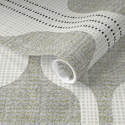 Spoonflower Pre-pasted Wallpaper Gray Flannel Ogee 2' X 12' Removable