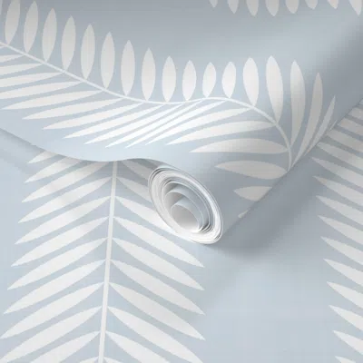Spoonflower Pre-pasted Wallpaper Half Scale Double Textured Vine Light Blue 2' X 12' Removable