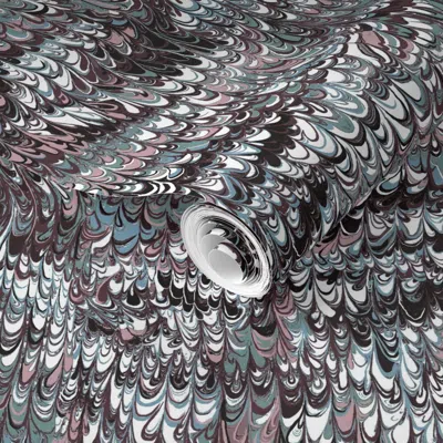 Spoonflower Pre-pasted Wallpaper Half Scale Feathered Marble Custom Lory  Removable