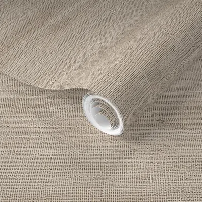 Spoonflower Pre-pasted Wallpaper Hali Vintage Light Taupe Solid 2' X 12' Removable