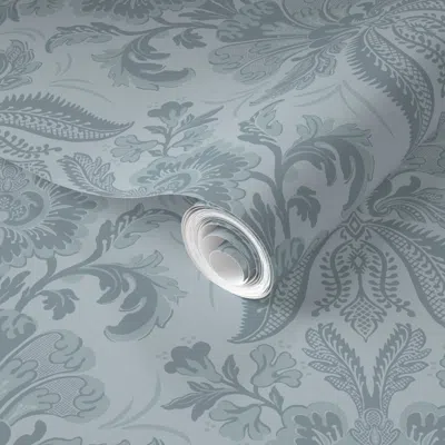 Spoonflower Pre-pasted Wallpaper Harary Damask 3 2' X 12' Removable