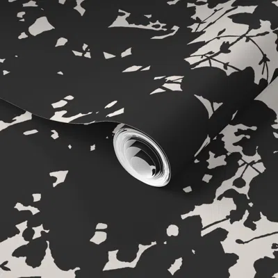 Spoonflower Pre-pasted Wallpaper Inner Calm - Misty Veil - Obsidian  Removable