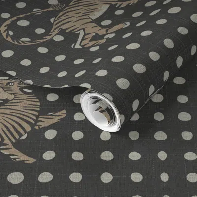 Spoonflower Pre-pasted Wallpaper Jai Tiger Primary Custom 3 2' X 12' Removable