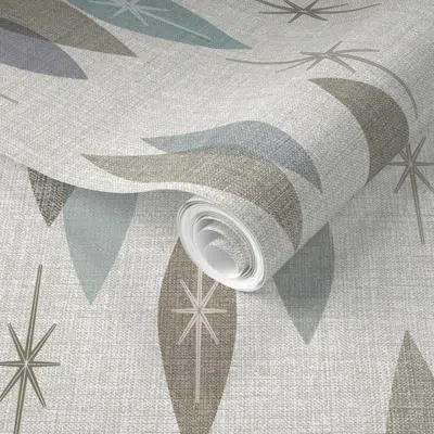 Spoonflower Pre-pasted Wallpaper Jane Jetson Cool Gray  Removable In Multi