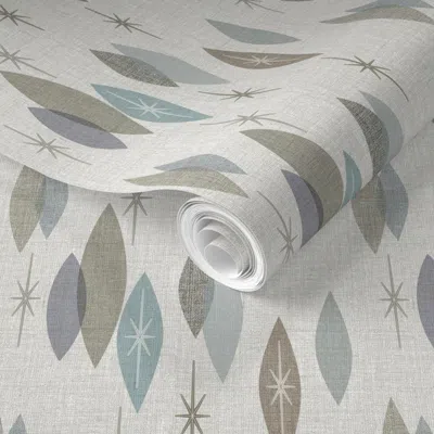 Spoonflower Pre-pasted Wallpaper Jane Jetson Cool Gray Small 2' X 12' Removable