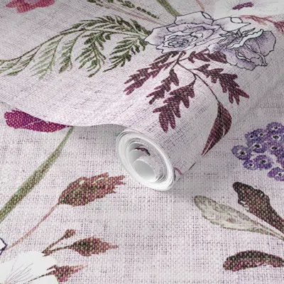 Spoonflower Pre-pasted Wallpaper Jane (lavender) Jumbo 2' X 12' Removable