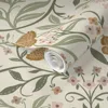 Spoonflower Peel And Stick Wallpaper Jumbo Enchanted Garden Damask - Whimsical Floral - Muted Neutral Beige 24"  In Multi