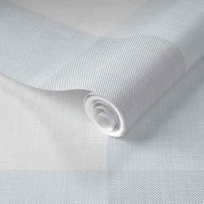Spoonflower Pre-pasted Wallpaper Jumbo Linen Gingham In Cool Gray  Removable