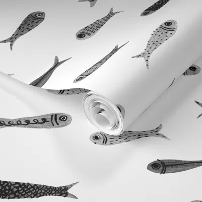 Spoonflower Pre-pasted Wallpaper Just Fish 2' X 12' Removable