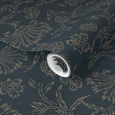 Spoonflower Pre-pasted Wallpaper Kalami Linen Custom 1 2' X 12' Removable