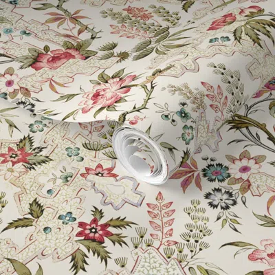 Spoonflower Pre-pasted Wallpaper Kilburn Olive 2' X 12' Removable