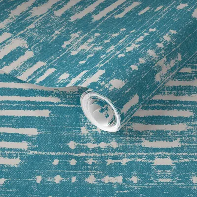 Spoonflower Pre-pasted Wallpaper Kufi Denim Full 2' X 12' Removable