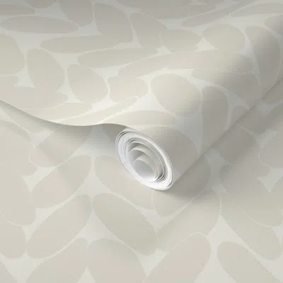 Spoonflower Pre-pasted Wallpaper (l) Sw 7042 Shoji White Cable Knit With Sw 7005 Pure White Background 2' X 12' 