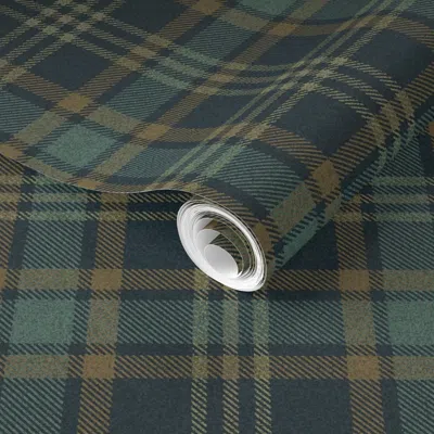 Spoonflower Pre-pasted Wallpaper Lakeside Plaid 2' X 12' Removable