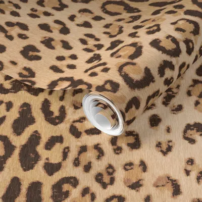 Spoonflower Pre-pasted Wallpaper Large-african Cheetah Skin-light 2' X 12' Removable