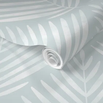 Spoonflower Pre-pasted Wallpaper Largo (light Blue) 2' X 12' Removable