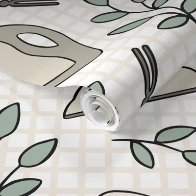 Spoonflower Pre-pasted Wallpaper Laundry Room - Large 2' X 12' Removable