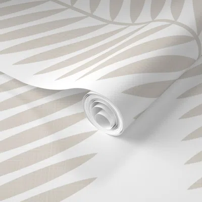 Spoonflower Pre-pasted Wallpaper Laurel Leaf Custom Dfd9cf On White 2' X 12' Removable