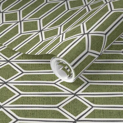 Spoonflower Pre-pasted Wallpaper Leaded (grass) 2' X 12' Removable