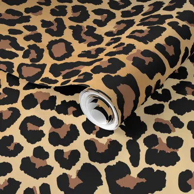 Spoonflower Pre-pasted Wallpaper Leopard-large-classic Tan  Removable
