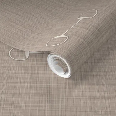 Spoonflower Pre-pasted Wallpaper Lexi Snaffle Horse Bit - Mushroom - Equestrian Style - Large Repeat 2' X 12' Re