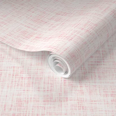 Spoonflower Pre-pasted Wallpaper Light Pink Linen 2' X 12' Removable