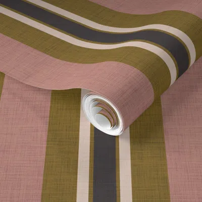 Spoonflower Pre-pasted Wallpaper Linen Lines  Removable