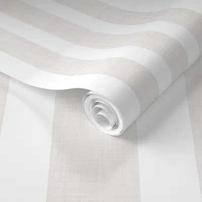 Spoonflower Pre-pasted Wallpaper Linen Stripes 2' X 12' Removable