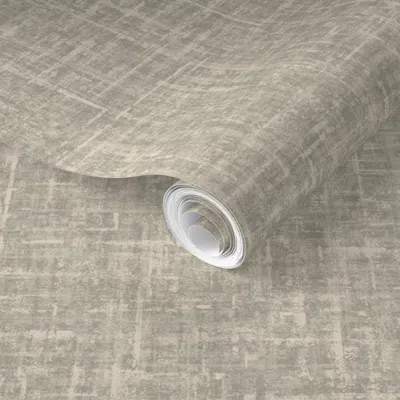 Spoonflower Pre-pasted Wallpaper Linen Texture Neutral Warm Wild Mushroom  Removable