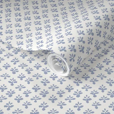 Spoonflower Pre-pasted Wallpaper Little Leaves Caroline1 2' X 12' Removable