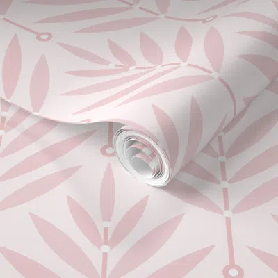 Spoonflower Pre-pasted Wallpaper M Minimalist Blush Geometric Mid Century Mod 0038 Z 2' X 12' Removable