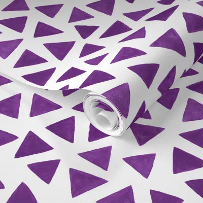 Spoonflower Pre-pasted Wallpaper M Plum Violet Watercolor Inked Delta Minimalist Decor 0005 C 2' X 12' Removable