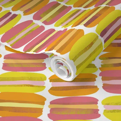 Spoonflower Pre-pasted Wallpaper Macaroons 2' X 12' Removable