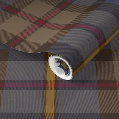 Spoonflower Pre-pasted Wallpaper Macleod Green Or Hunting Tartan 10" Dark Weathered 2' X 12' Removable