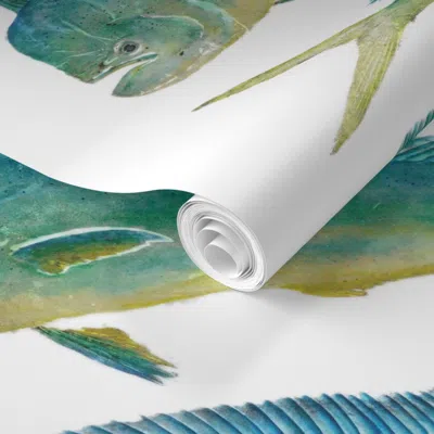 Spoonflower Pre-pasted Wallpaper Mahi Bull & Cow Large Bright 2' X 12' Removable