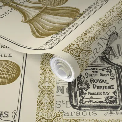 Spoonflower Pre-pasted Wallpaper Main Street Perfume Counter  Removable In Neutral